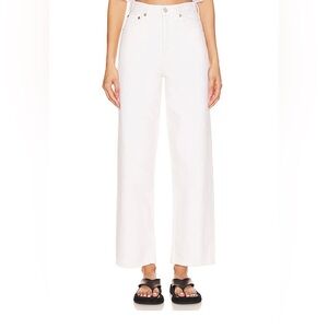 Agolde White High-Rise Wide-Leg Jeans